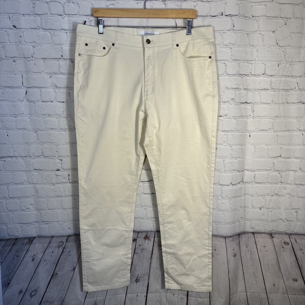 NWT Collars & Co CEO Chino Five‎ Pocket Cotton Stretch Pants Stone 38x30